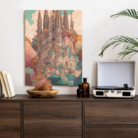 Plakat Sagrada Familia Kolorowa Ilustracja