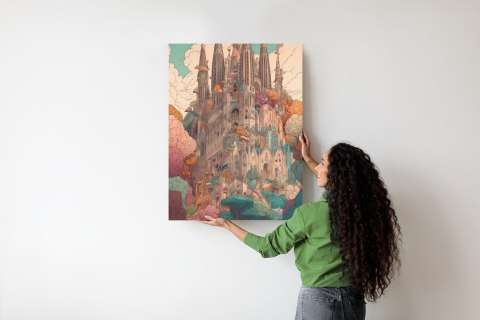 Plakat Sagrada Familia Kolorowa Ilustracja