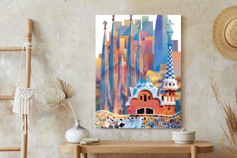 Plakat Słynna Architektura Barcelony Abstrakcja