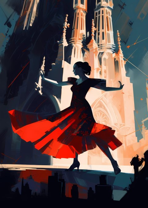 Plakat Tancerka Flamenco W Barcelonie