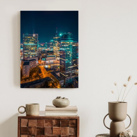 Plakat Warszawa Nocą Z Lotu Ptaka