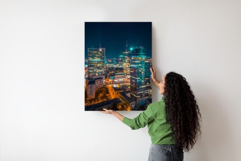 Plakat Warszawa Nocą Z Lotu Ptaka