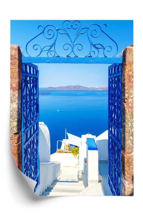 Plakat Widok Na Błękitne Morze Malownicze Santorini