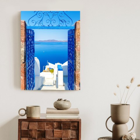 Plakat Widok Na Błękitne Morze Malownicze Santorini
