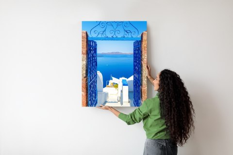 Plakat Widok Na Błękitne Morze Malownicze Santorini