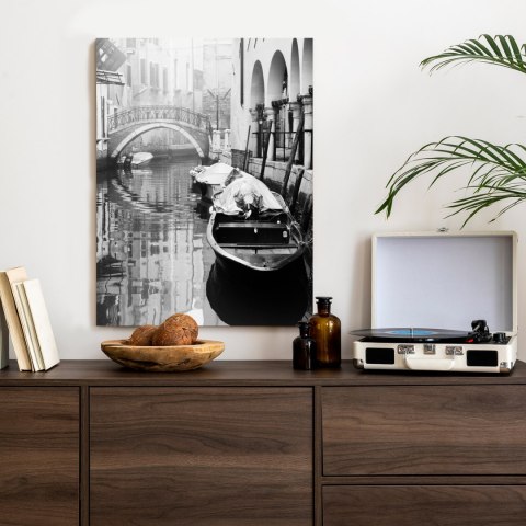 Plakat Włoska Wenecja Z Gondolami W Czerni I Bieli