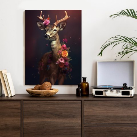 Plakat Jeleń Ozdobiony Kwiatami