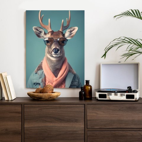 Plakat Jeleń W Modnym Stroju