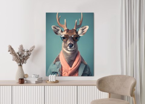 Plakat Jeleń W Modnym Stroju