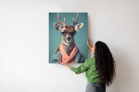 Plakat Jeleń W Modnym Stroju