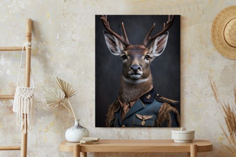 Plakat Jeleń W Wojskowym Mundurze