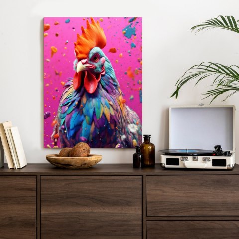 Plakat Kolorowy Nowoczesny Portret Koguta
