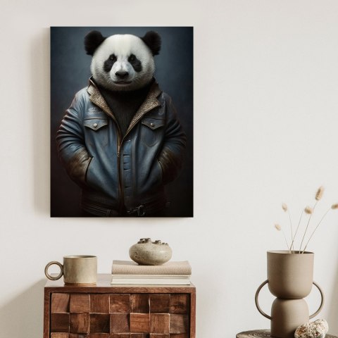 Plakat Miś Panda Ubrany W Dżinsową Kurtkę