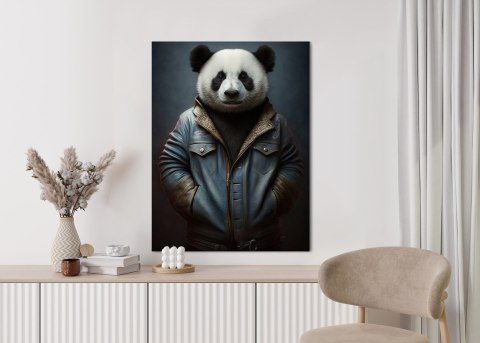 Plakat Miś Panda Ubrany W Dżinsową Kurtkę