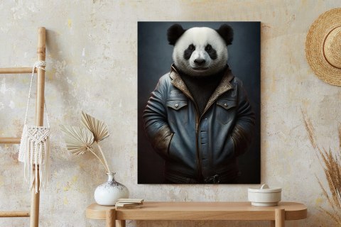 Plakat Miś Panda Ubrany W Dżinsową Kurtkę
