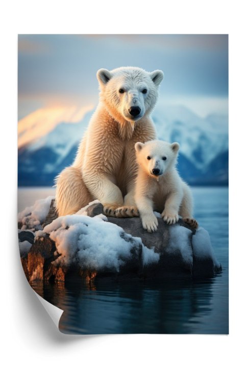 Plakat Misie Polarne Na Lodzie