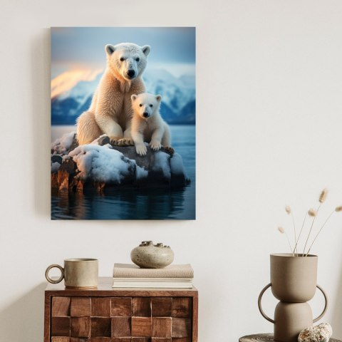 Plakat Misie Polarne Na Lodzie