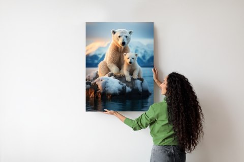 Plakat Misie Polarne Na Lodzie