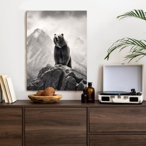 Plakat Niedźwiedź Grizzly Na Wysokiej Skale
