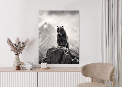 Plakat Niedźwiedź Grizzly Na Wysokiej Skale
