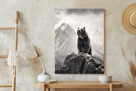 Plakat Niedźwiedź Grizzly Na Wysokiej Skale