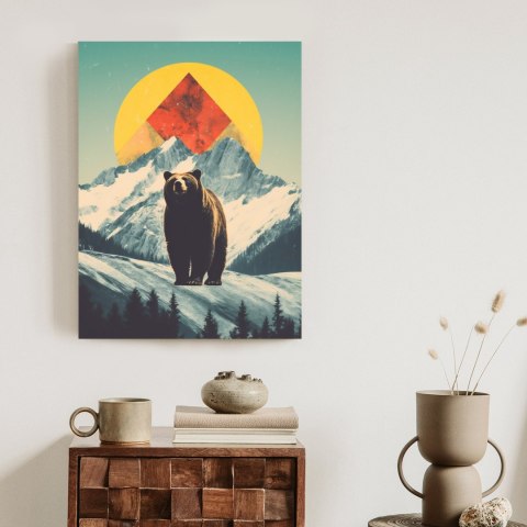 Plakat Niedźwiedź W Górach Zimą