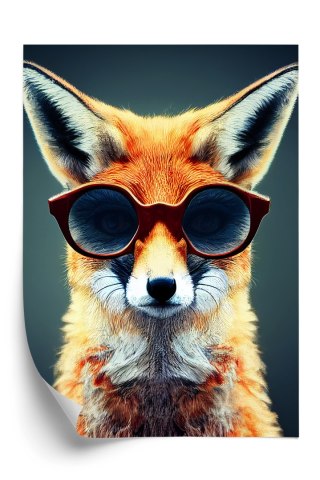 Plakat Portrait Of A Fox Wearing Glasses As Animal
