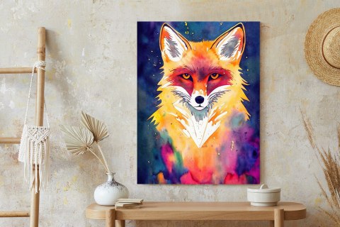 Plakat Portrait Of Wild Fox Watercolor, Wallpaper Painting, Animal
