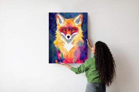 Plakat Portrait Of Wild Fox Watercolor, Wallpaper Painting, Animal