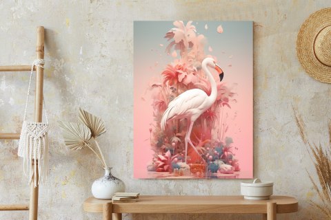 Plakat Surrealistyczna Ilustracja Z Flamingiem