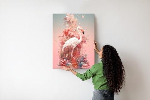 Plakat Surrealistyczna Ilustracja Z Flamingiem