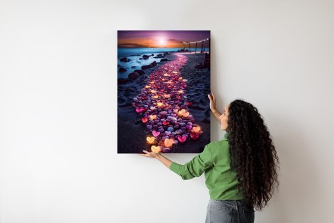 Plakat Kamienie W Kształcie Serca Na Tropikalnej Plaży