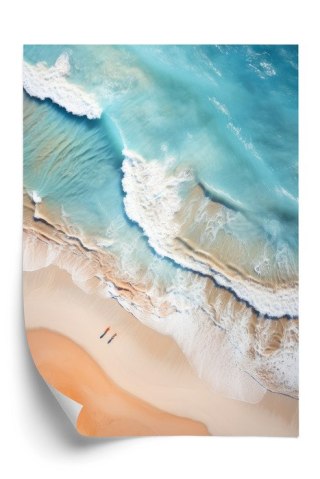 Plakat Widok Z Lotu Ptaka Na Tropikalną Plażę I Morze