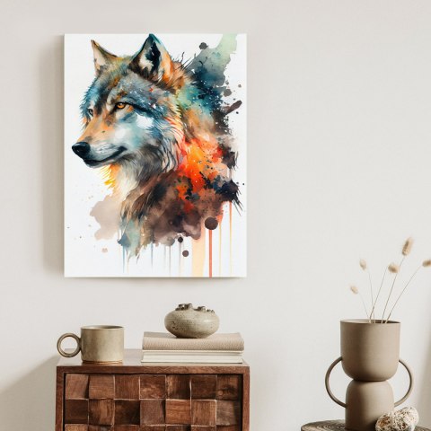 Plakat Wielokolorowy Portret Wilka
