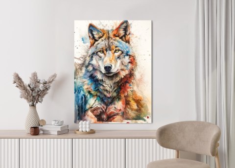 Plakat Wielokolorowy Wilk Portret