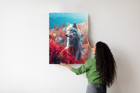 Plakat Wilk W Naturze W Górskiej Dolinie