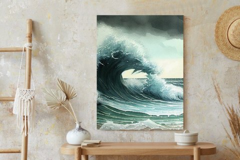 Plakat Załamująca Się Fala Oceanu