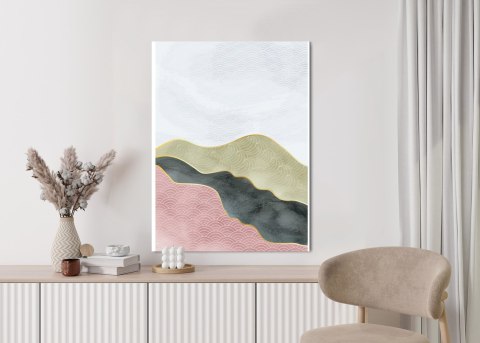 Plakat Abstrakcyjny Geometryczny Krajobraz Górski