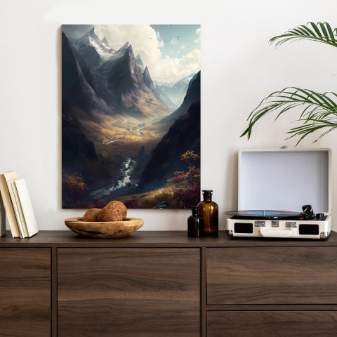 Plakat Abstrakcyjny Krajobraz Z Górską Doliną