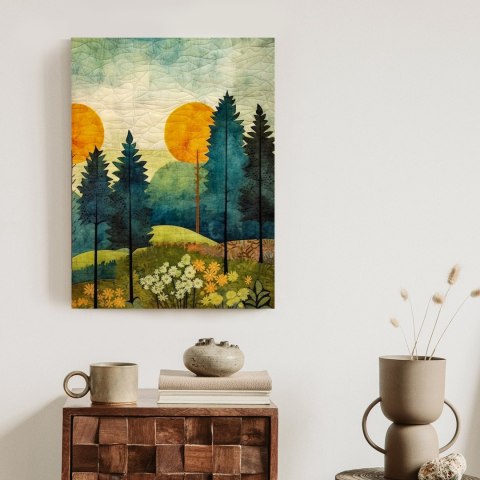 Plakat Abstrakcyjny Leśny Pejzaż
