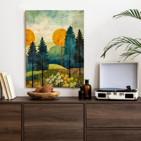 Plakat Abstrakcyjny Leśny Pejzaż