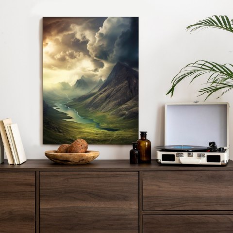 Plakat Burzowe Chmury Nad Krajobrazem Górskim