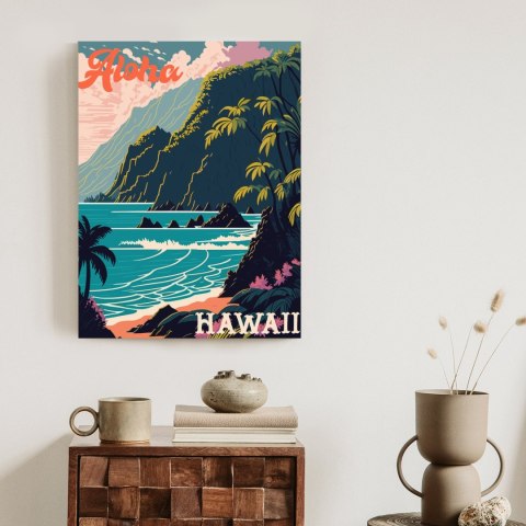 Plakat Hawaje Retro Krajobraz