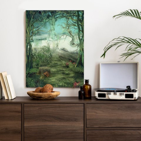 Plakat Ilustracja Zielonego Lasu Z Jeziorem