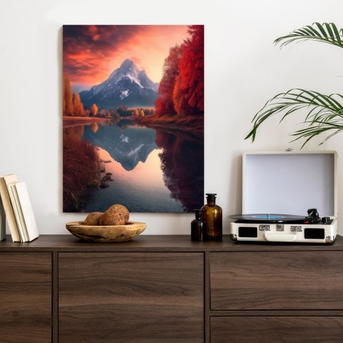 Plakat Jesienny Krajobraz Z Jeziorem I Górami