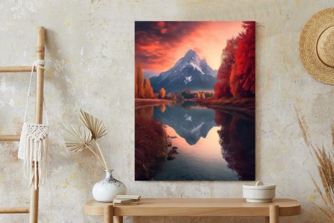 Plakat Jesienny Krajobraz Z Jeziorem I Górami
