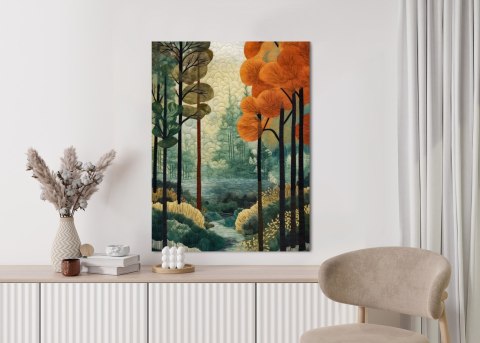 Plakat Jesienny Krajobraz Z Lasem Abstrakcja