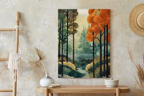 Plakat Jesienny Krajobraz Z Lasem Abstrakcja