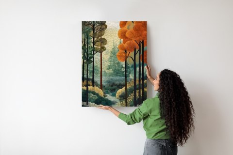 Plakat Jesienny Krajobraz Z Lasem Abstrakcja