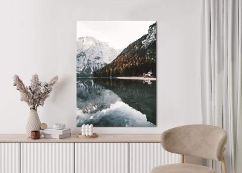 Plakat Jesienny Las Nad Górskim Jeziorem We Włoszech